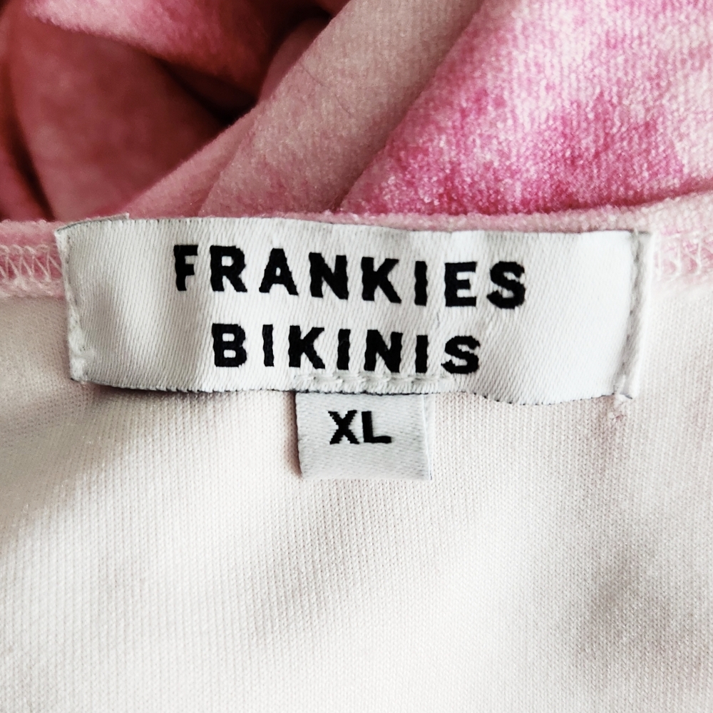 Frankies Bikinis Nicky Terry High Neck Pink Tie Dye Cutout Midi Dress Size XL - Picture 3 of 11